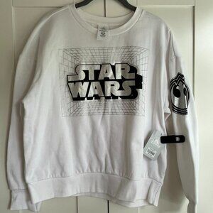 Disney White Long Sleeve Crew Neck Rebel Star Wars Sweatshirt